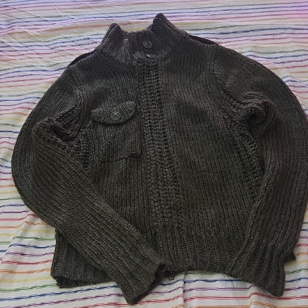 Men's Classic Dark Green Knit Cardigan